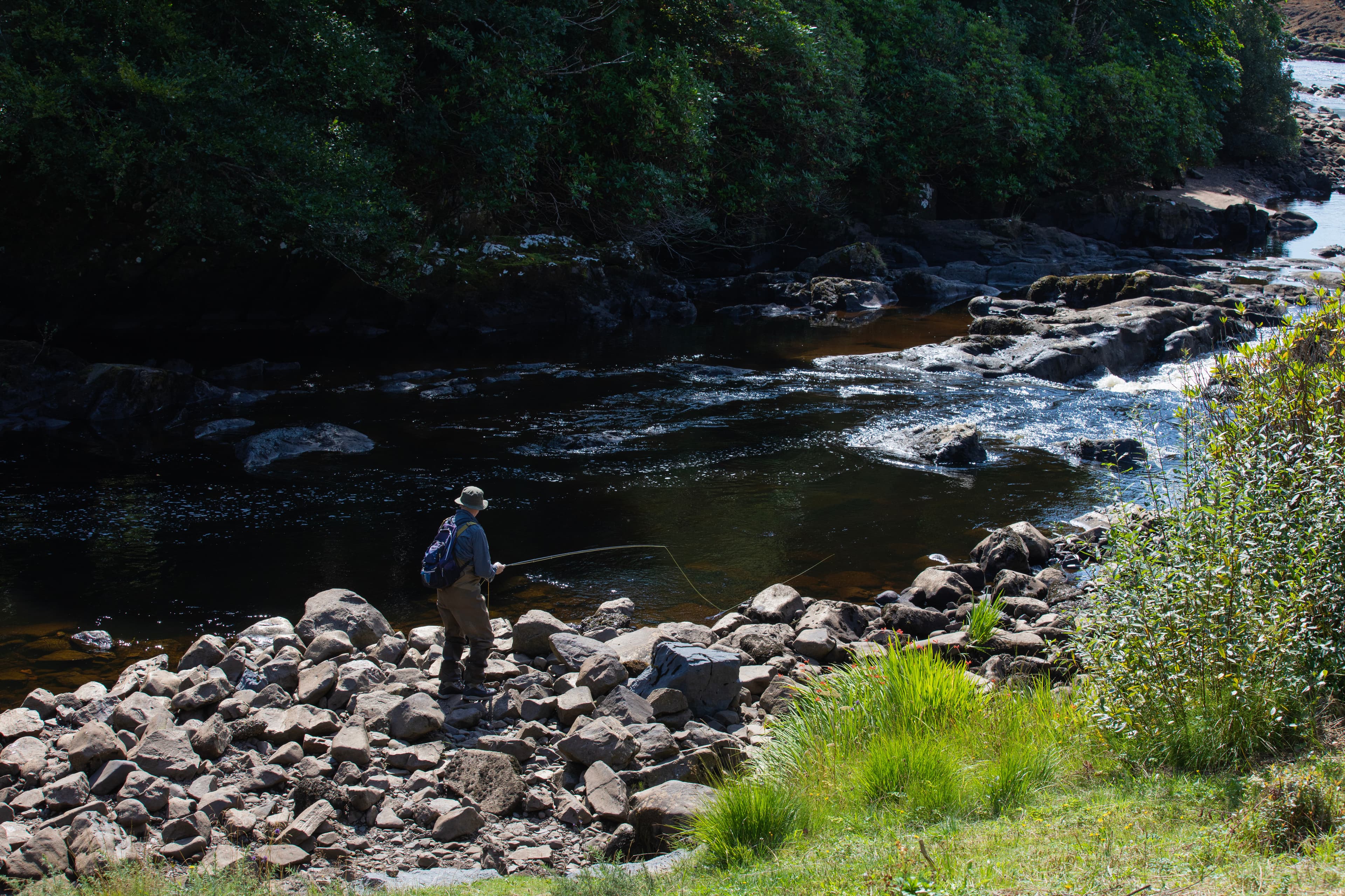 Fly fishing on an Irish river