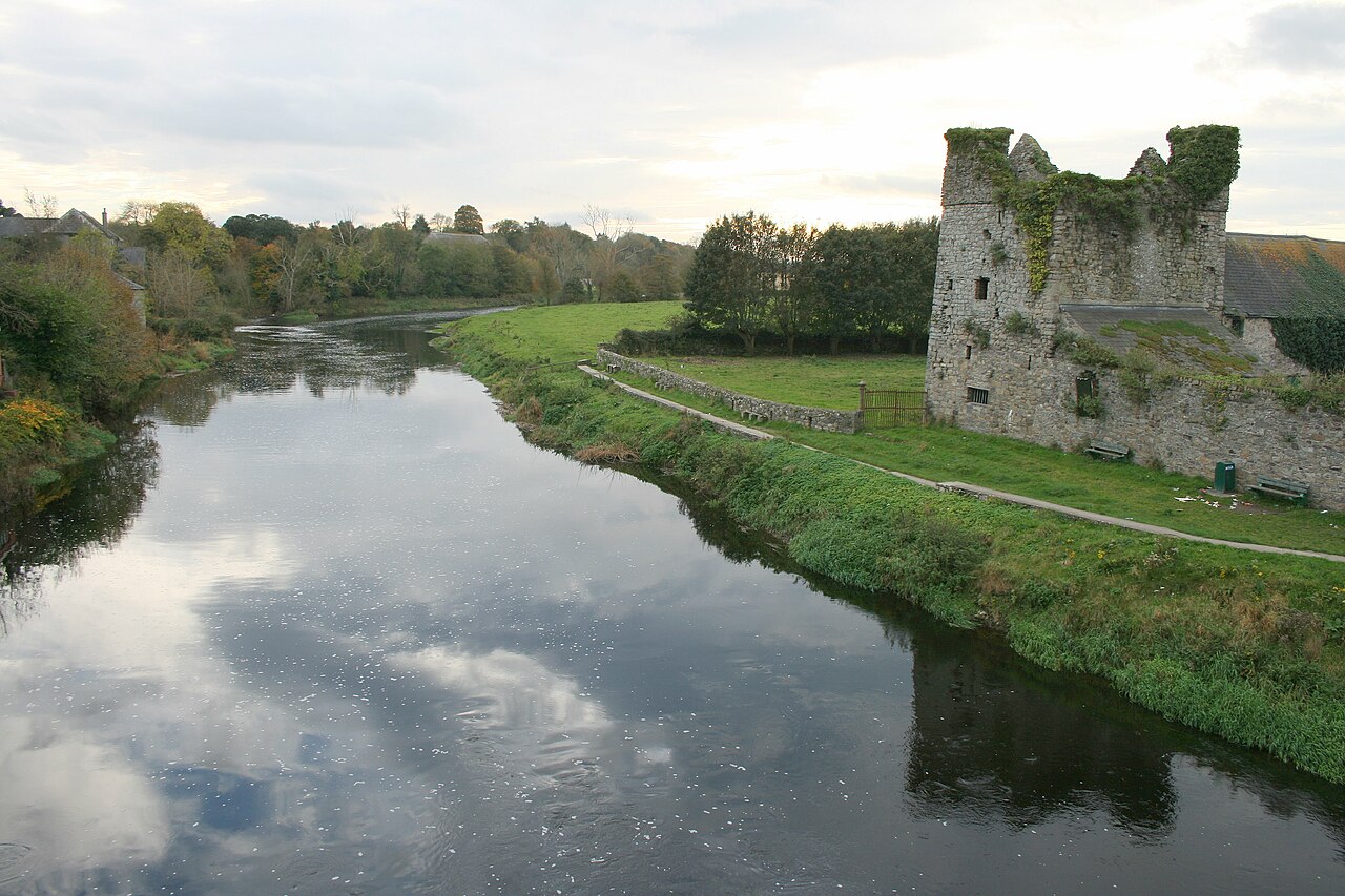 The River Nore at Thomastown with castle ruins